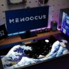 MEWOOCUE® Gaming Mouse Pad for Desk,Large Wave Mousepad Laptop,Black Japanese Anime Mouse Mat,Long XXL Waterproof Keyboard Pads,Big Non-Slip Mousepads for Game Office Home（31.5 x 11.9 in）